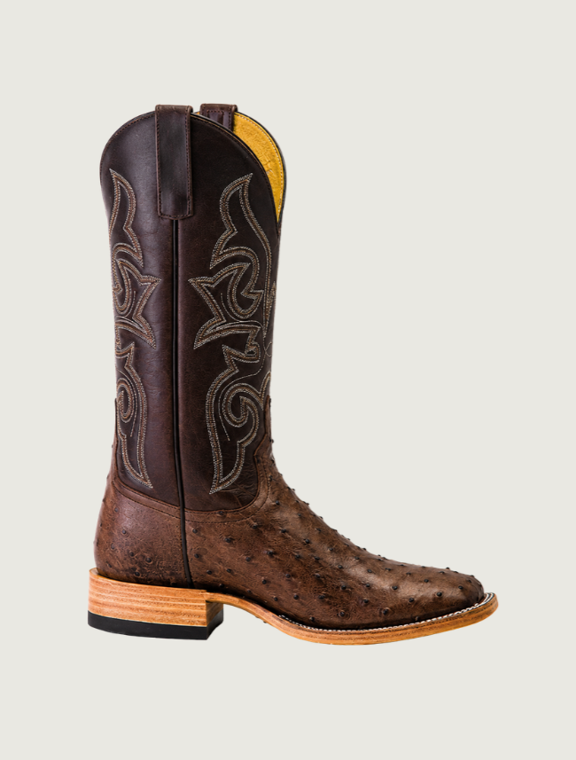 Horse Power Kango Tobacco Full Quill Ostrich Cowboy Boots (DB)