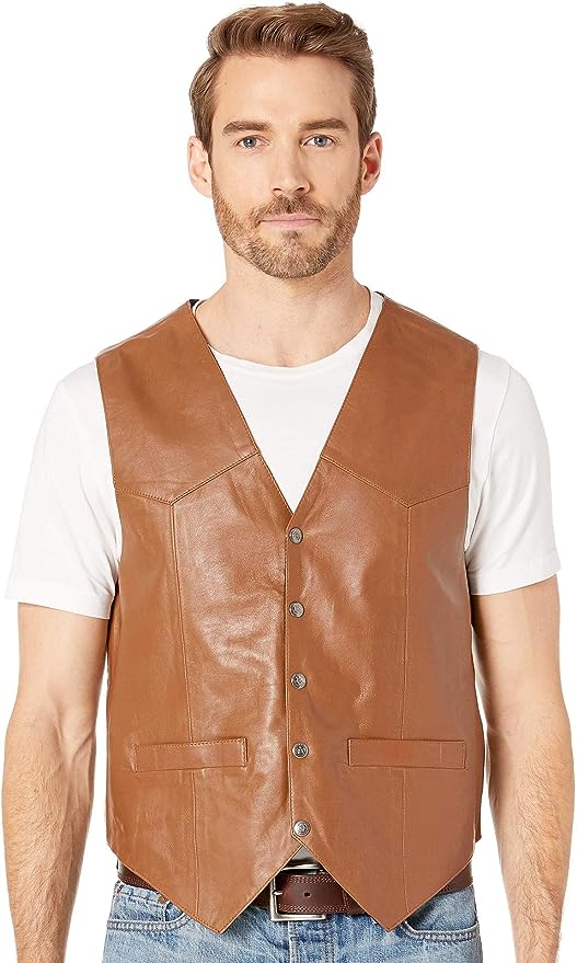 Mavericks Leather Saddle Tan Vest