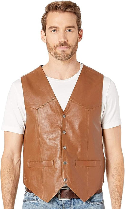 Mavericks Leather Saddle Tan Vest