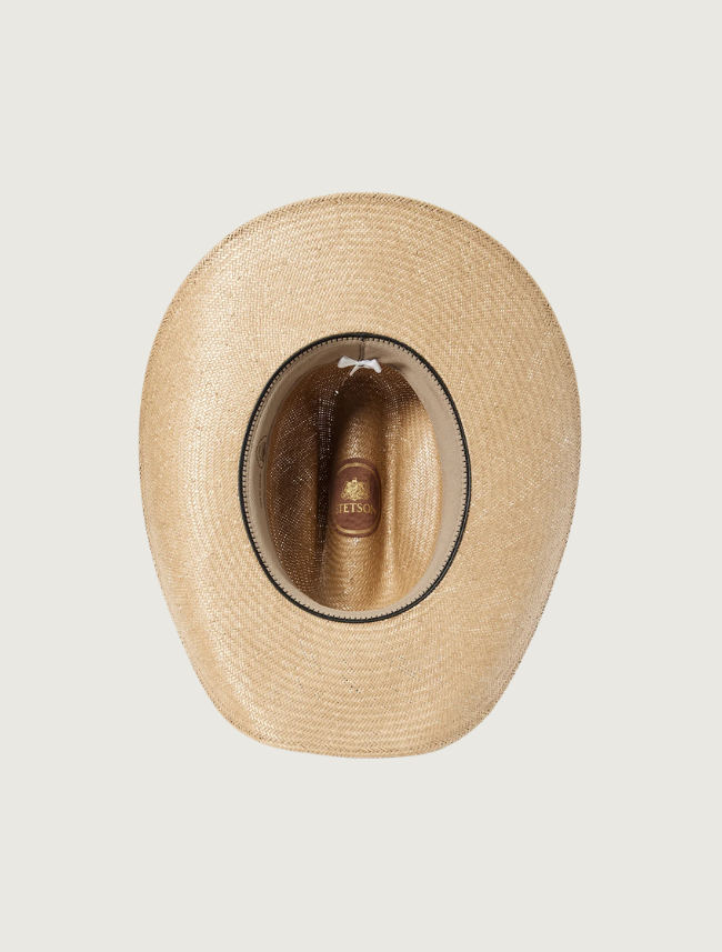Stetson Ashby shantung straw cowboy hat — interior view