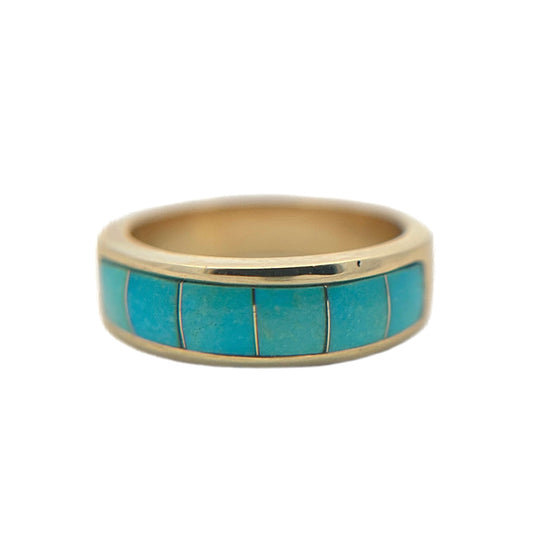 14K Yellow Gold Turquoise Ring