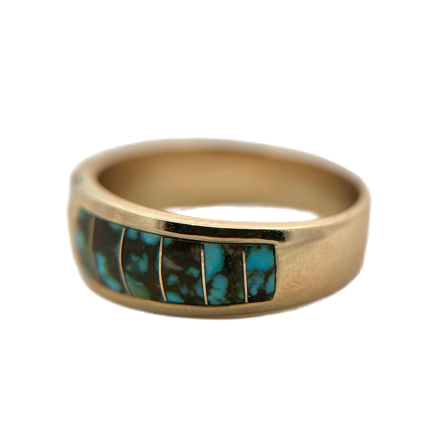 14K Yellow Gold Turquoise & Diamond Ring