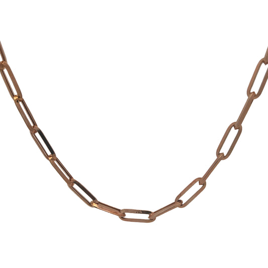 18K Rose Gold Paperclip Chain Necklace