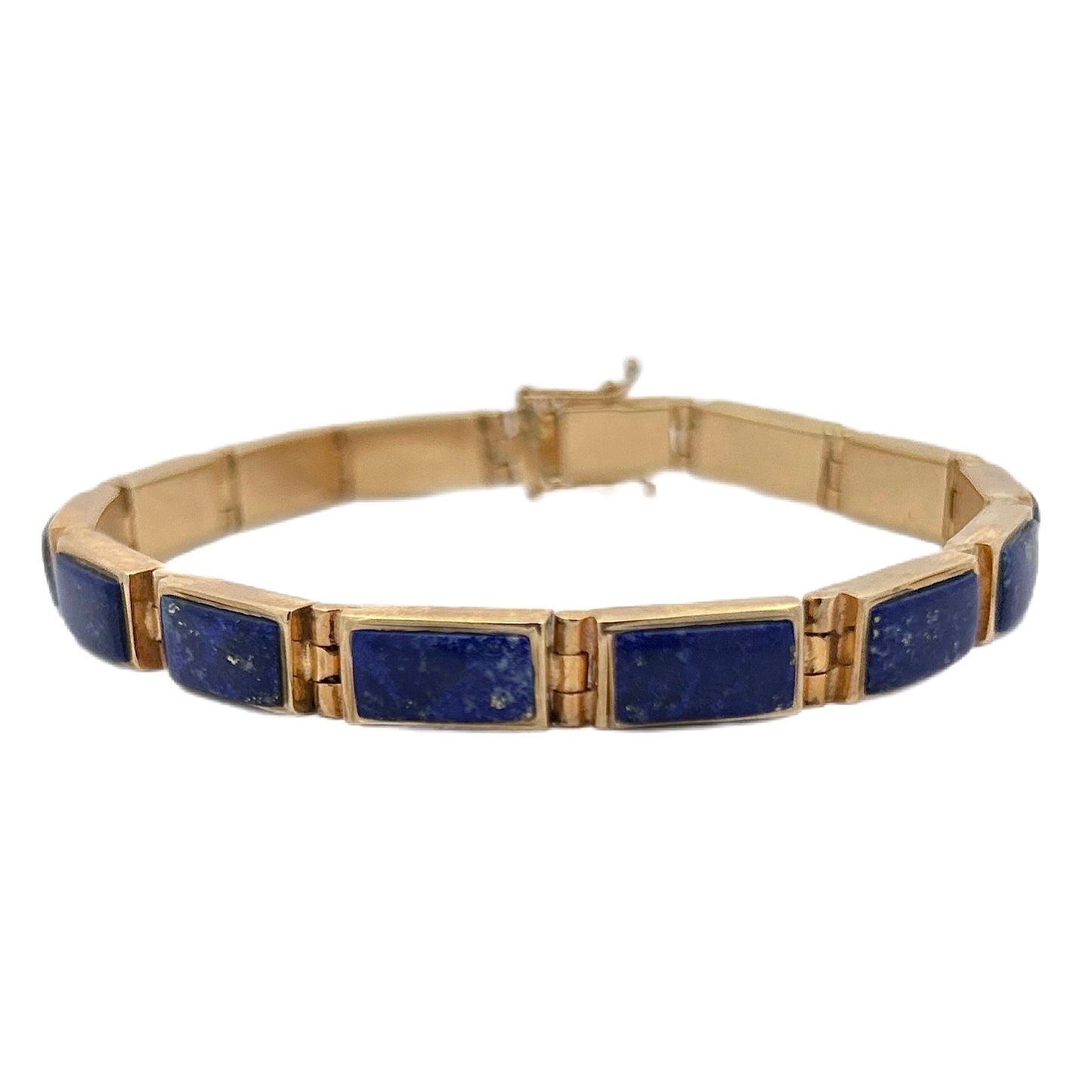 14K Yellow Gold Lapis Bracelet