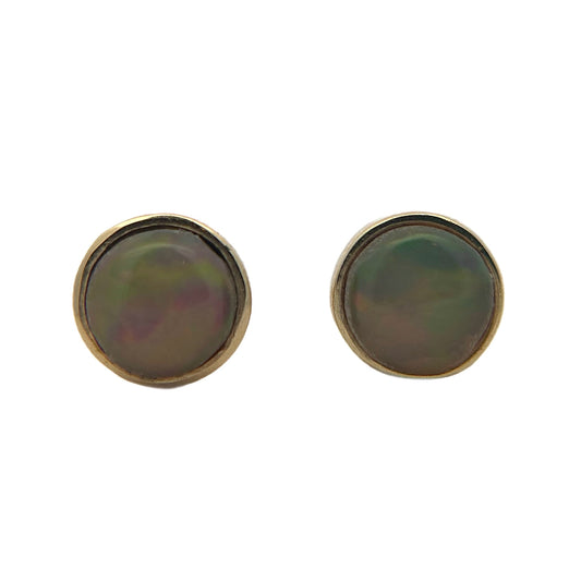 14K Yellow Gold Opal Studs