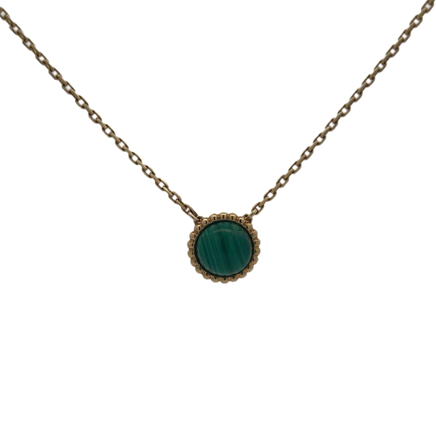 18K Yellow Gold Malachite Necklace