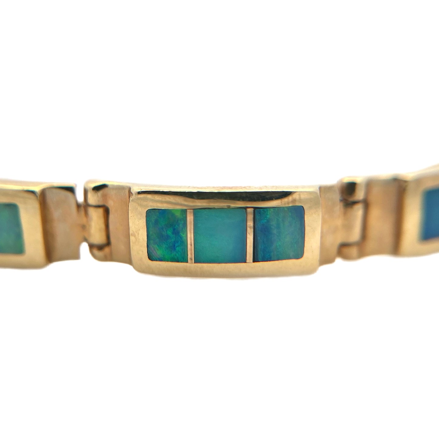 14K Yellow Gold Opal Inlay Bracelet