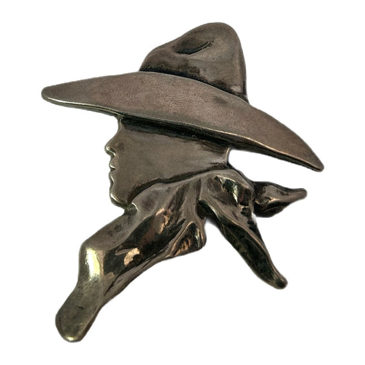 R. Miller Sterling Silver Western Silhouette Pin