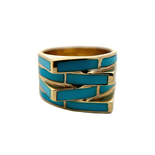 14K Yellow Gold Turquoise Ring