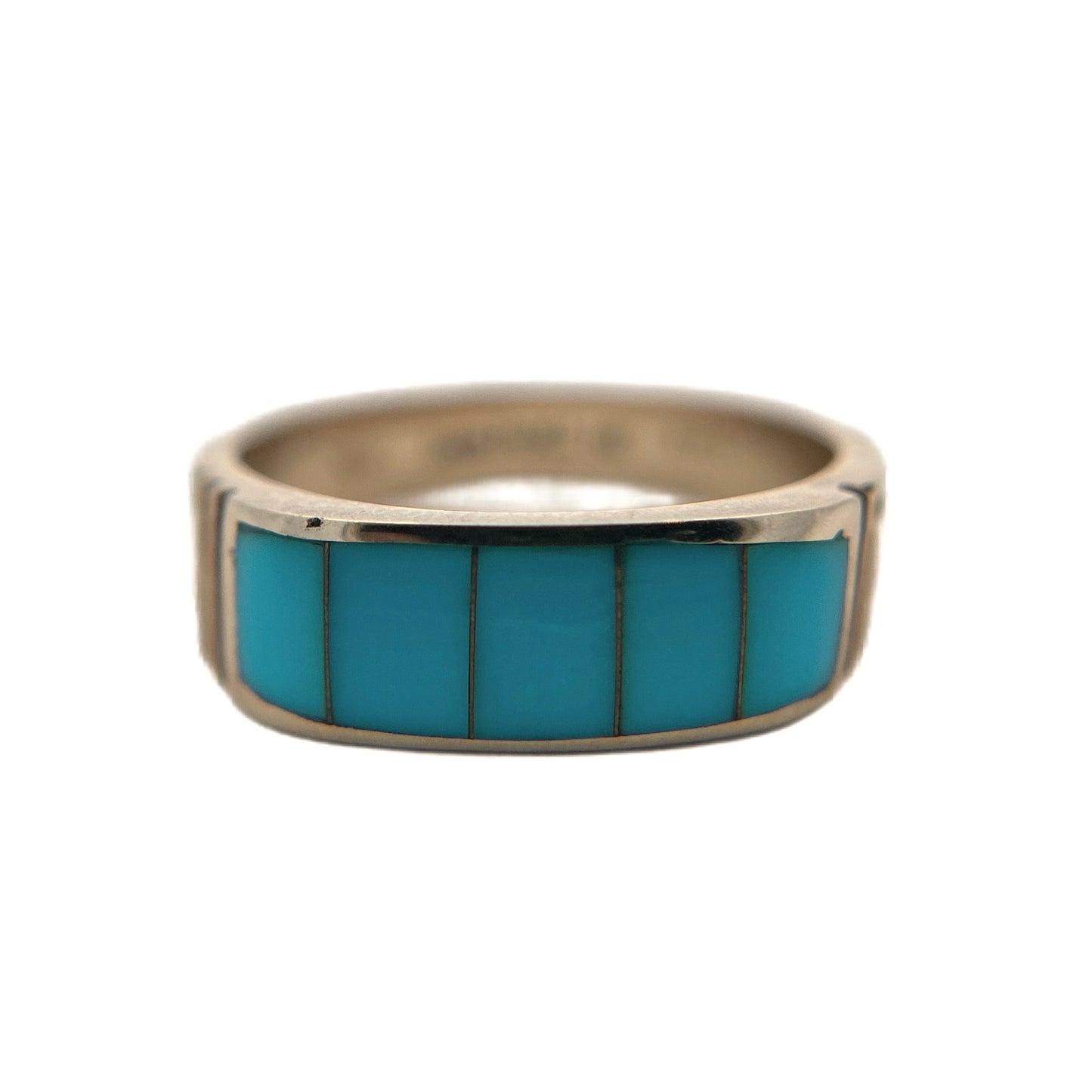 14K Yellow Gold Turquoise Inlay Ring