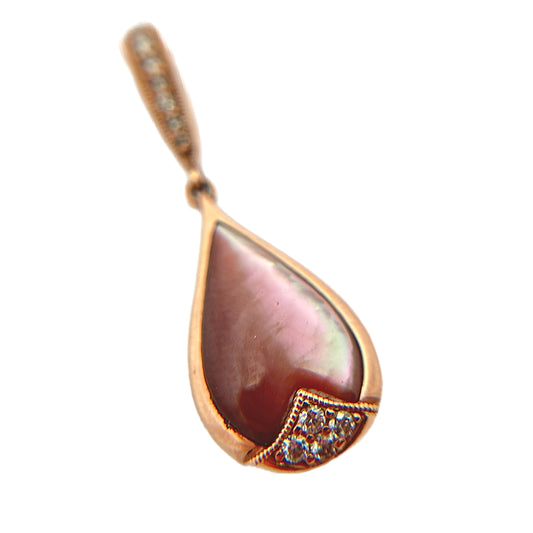 Kabana 14K Rose Gold Pink Mother of Pearl & Diamond Pendant