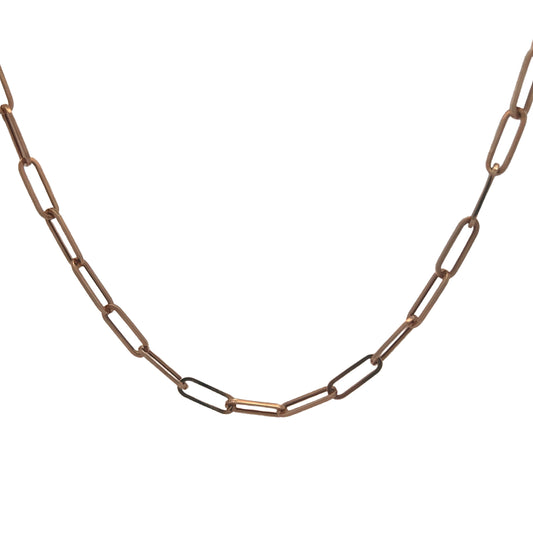 18K Rose Gold Paperclip Chain Necklace