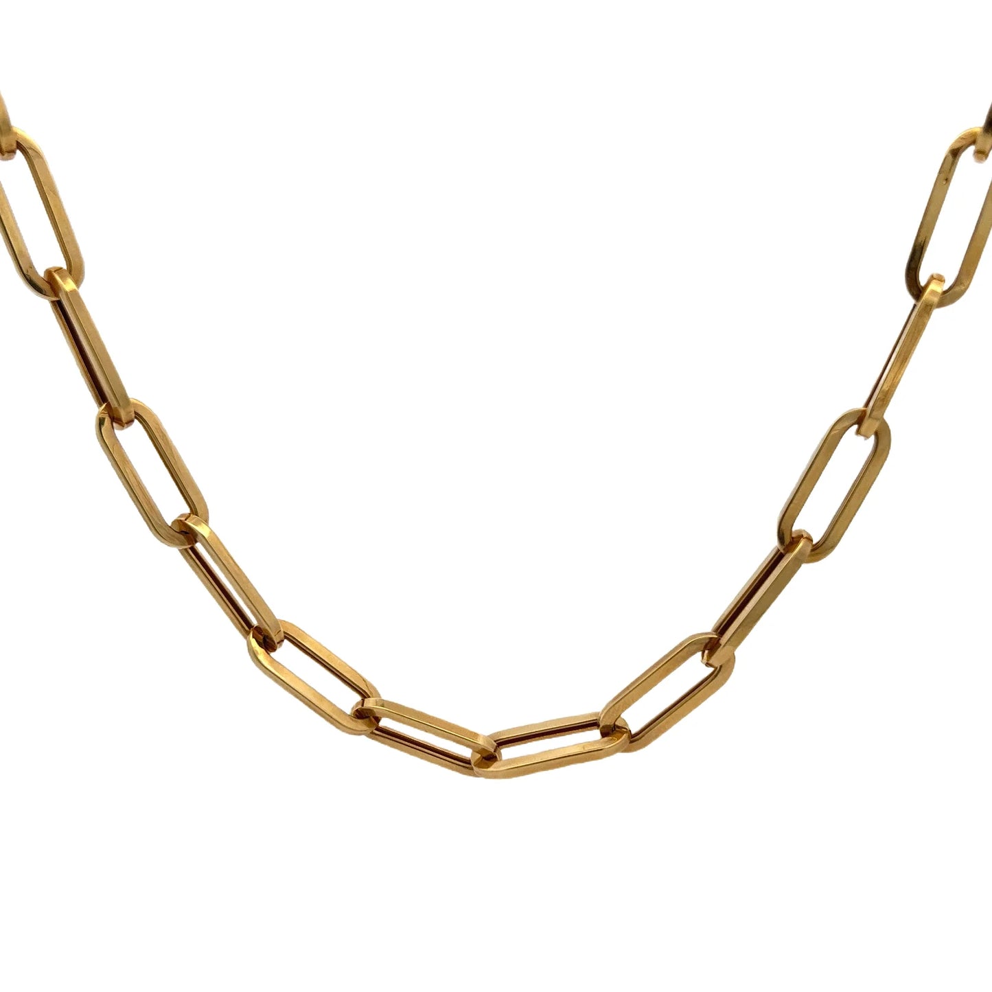 18K Yellow Gold Paperclip Chain Necklace