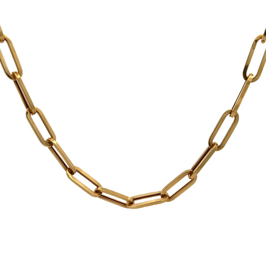 18K Yellow Gold Paperclip Chain Necklace