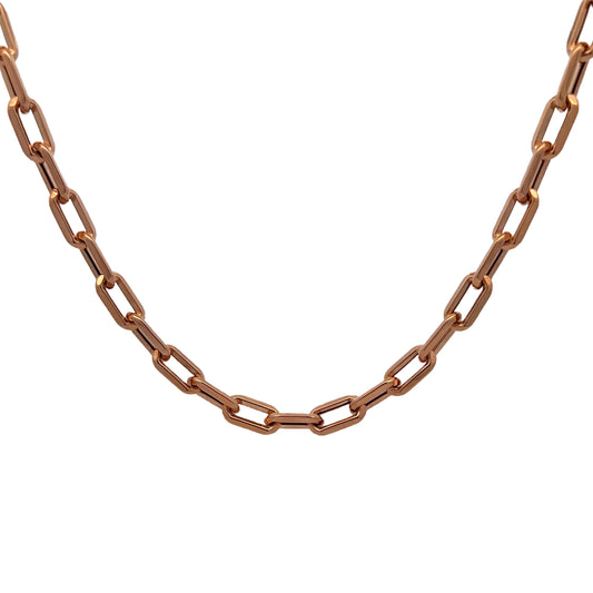 18K Rose Gold Paperclip Chain Necklace