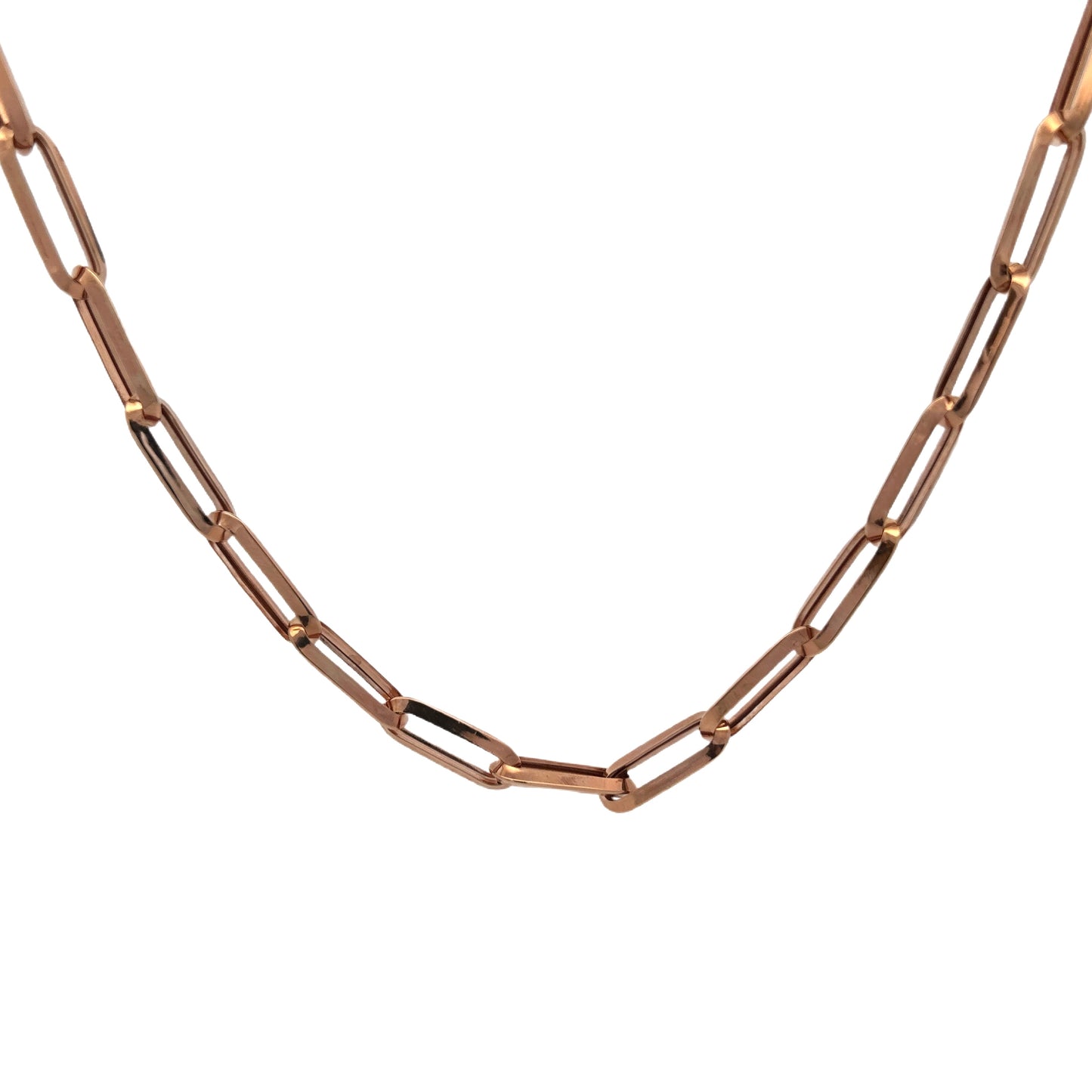 18K Rose Gold Paperclip Chain