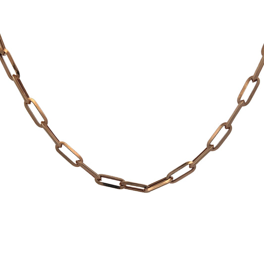 18K Rose Gold Paperclip Chain Necklace