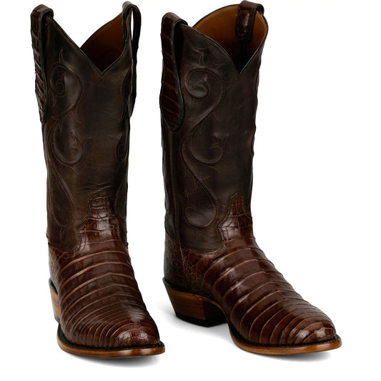 Men's Tony Lama Agustin 13" Belly Caiman Cowboy Boots Pair 