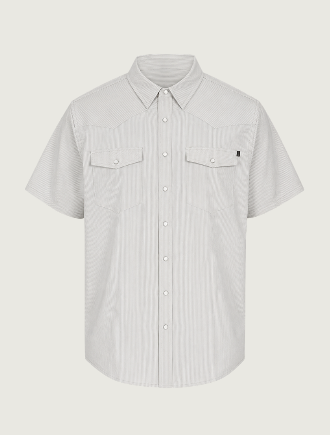 Rock & Roll Denim Men's TEK Western Grey Pin Stripe Short Sleeve Shirt