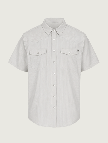 Rock & Roll Denim Men's TEK Western Grey Pin Stripe Short Sleeve Shirt