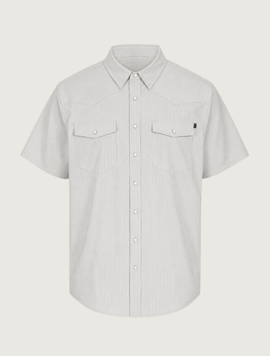 Rock & Roll Denim Men's TEK Western Grey Pin Stripe Short Sleeve Shirt