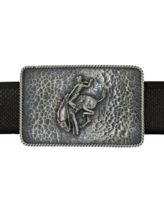 Clint Orms Bowie 1401 Hammered Bucking Horse Trophy Buckle