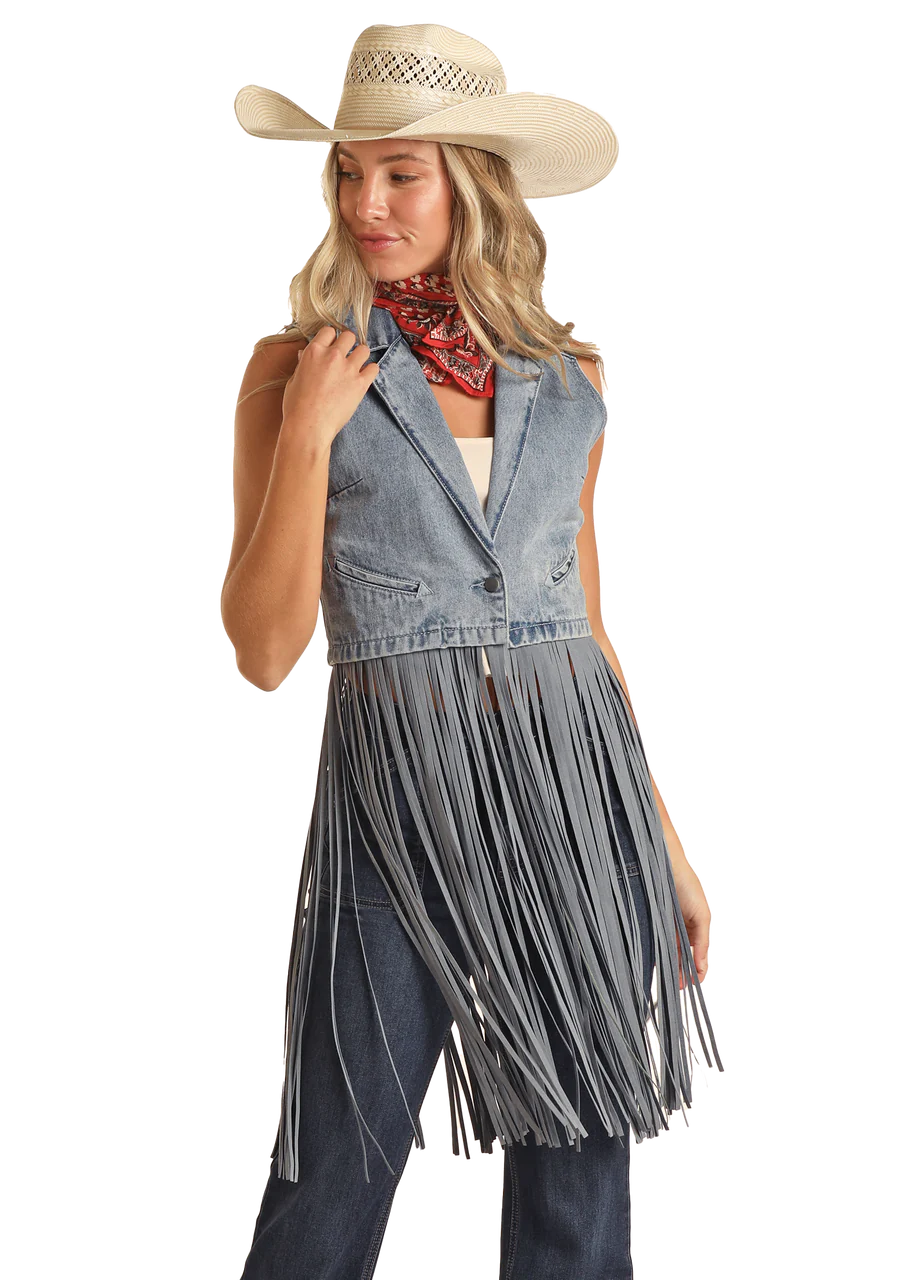 Fringe Denim Fashion Vest