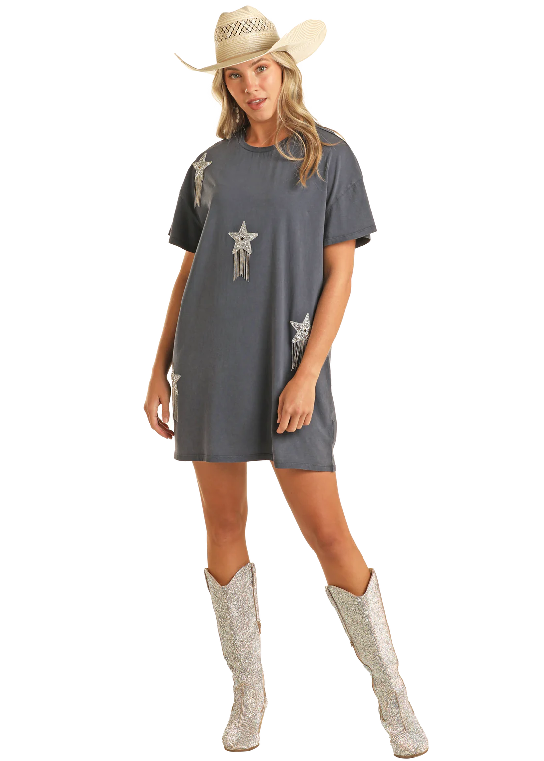 Rhinestone Star T-Shirt Dress