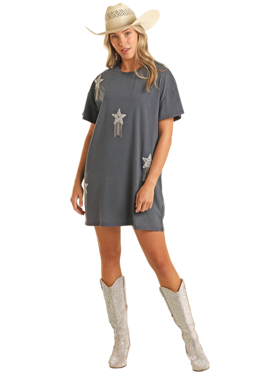 Rhinestone Star T-Shirt Dress