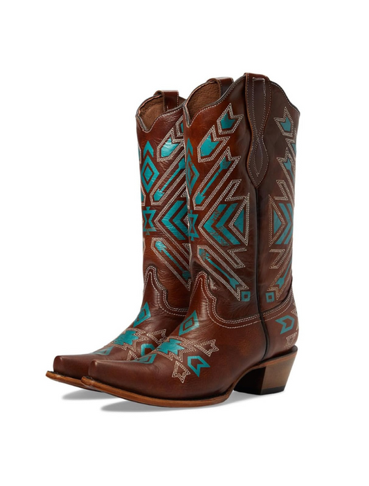 Corral Embroidery Tan & Turquoise Boots