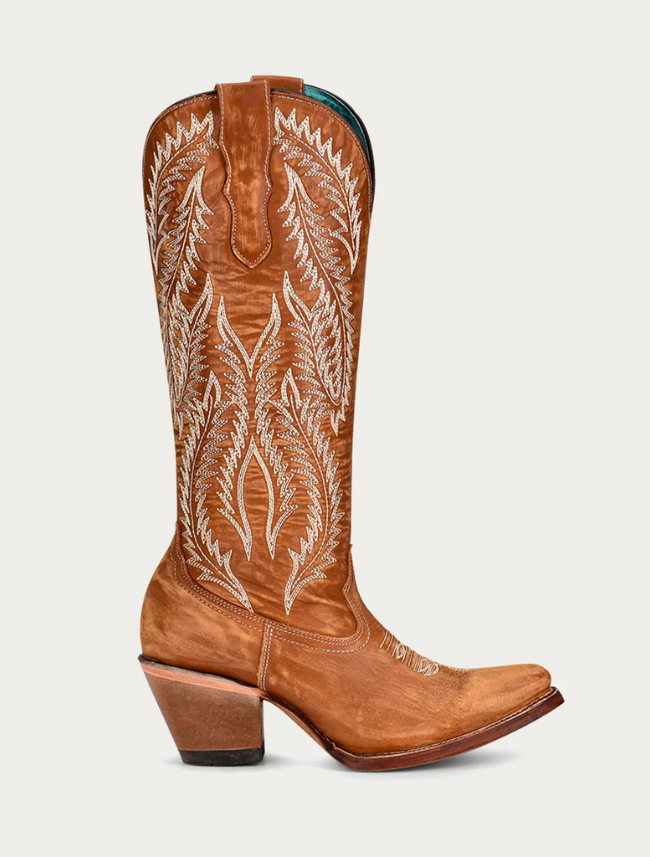 Corral Tall Brown Cowgirl Boots for women perfect cowgirl boots to wear with dresses