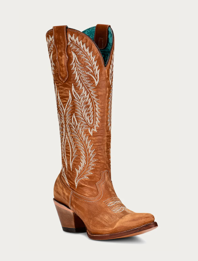 Corral Tall Brown Cowgirl Boots for women perfect cowgirl boots to wear with dresses