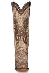Corral Taupe Brown Eagle Overlay Boots