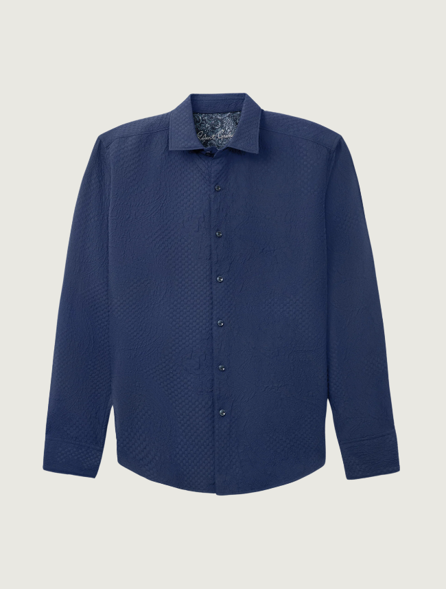 Robert Graham Devonshire Jacquard Shirt in Navy