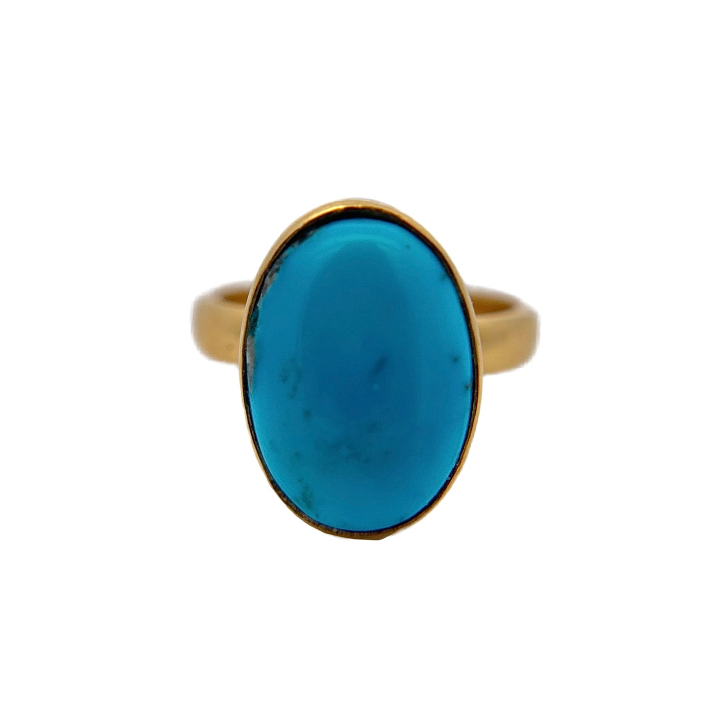 14K Yellow Gold Sleeping Beauty Turquoise Ring