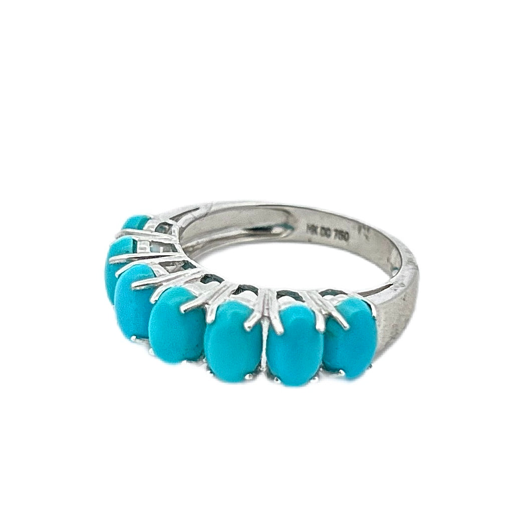 18K White Gold Sleeping Beauty Turquoise Ring