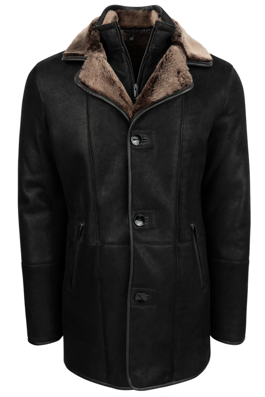 Pinto Ranch Black/Brown Shearling Coat