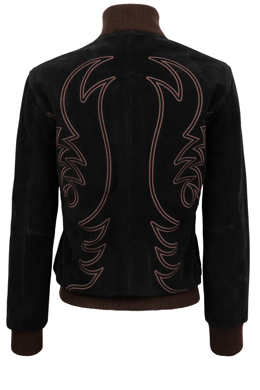 Western & Co. Embroidered Black Bomber Jacket