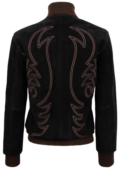 Western & Co. Embroidered Black Bomber Jacket