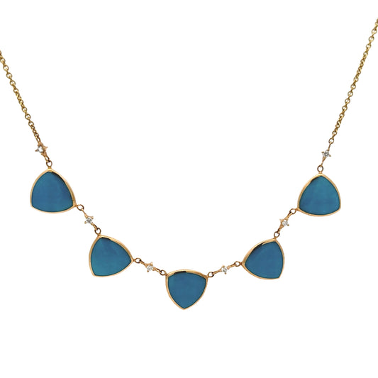 Kabana 14K Yellow Gold Turquoise & Diamond Necklace