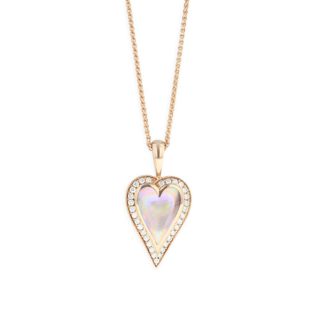 Kabana 14KT Rose Gold Pendant with Inlay & Diamonds