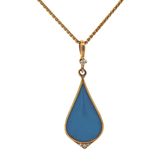 Kabana 14K Yellow Gold Turquoise & Diamond Necklace