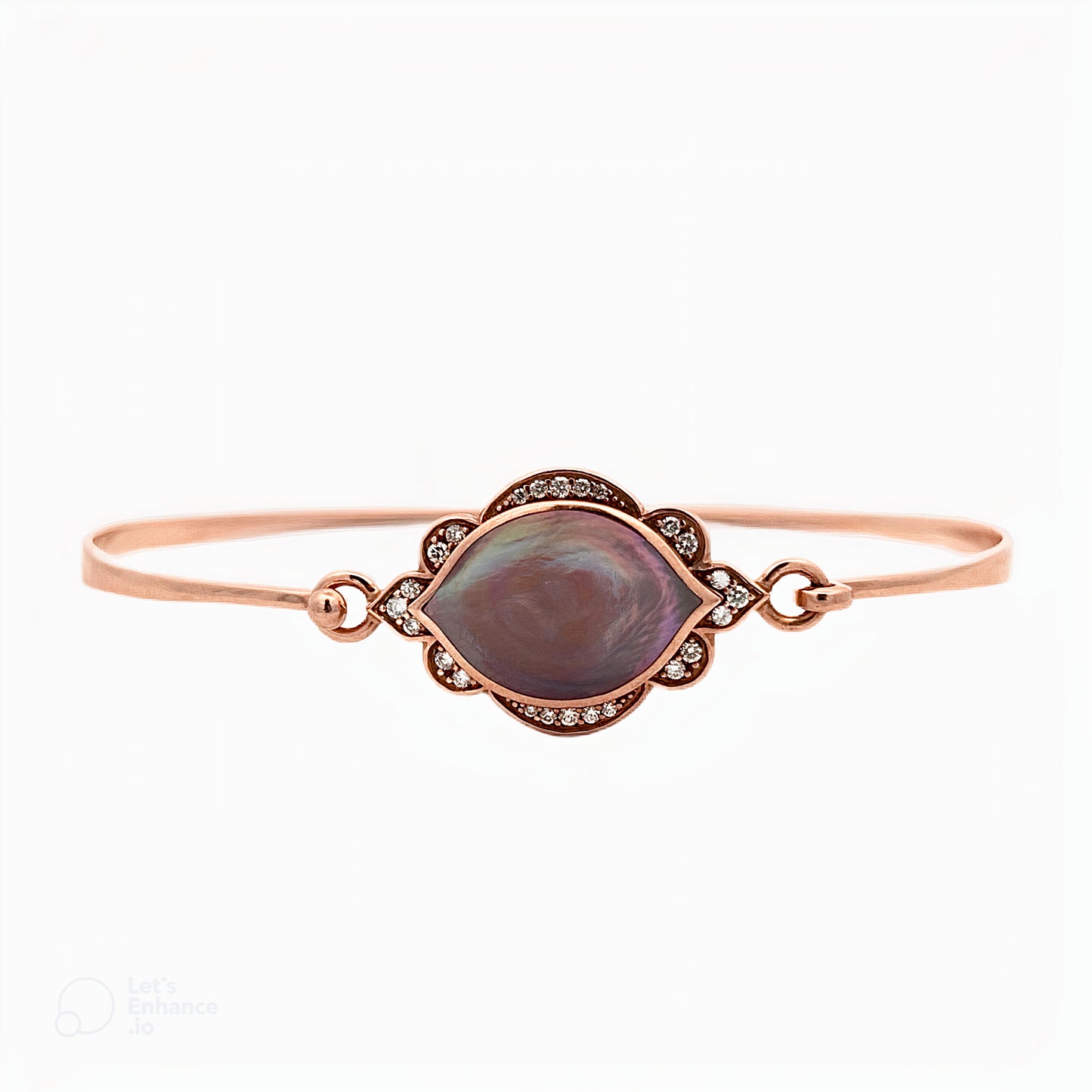 Kabana 14K Rose Gold Pink Mother of Pearl & Diamond Bracelet