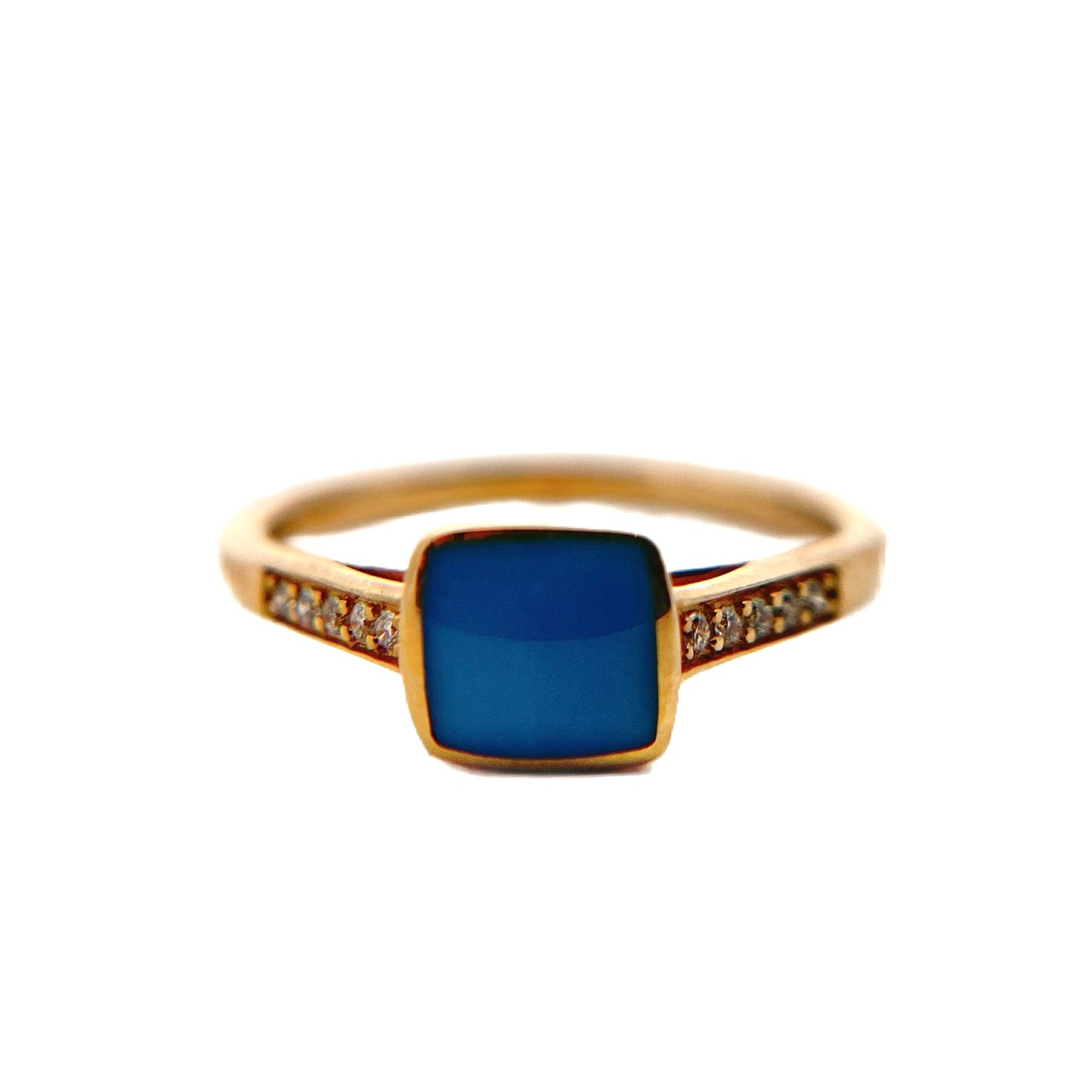 Kabana 14K Yellow Gold Turquoise & Diamond Ring