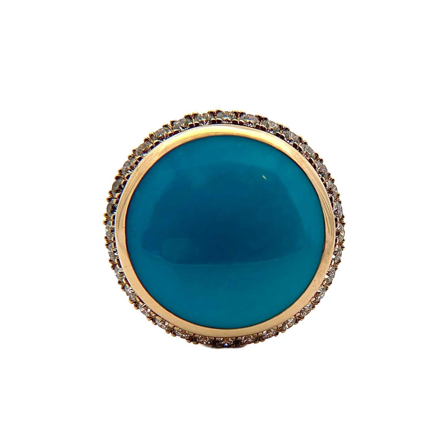 Kabana 14K Yellow Gold Turquoise & Diamond Ring