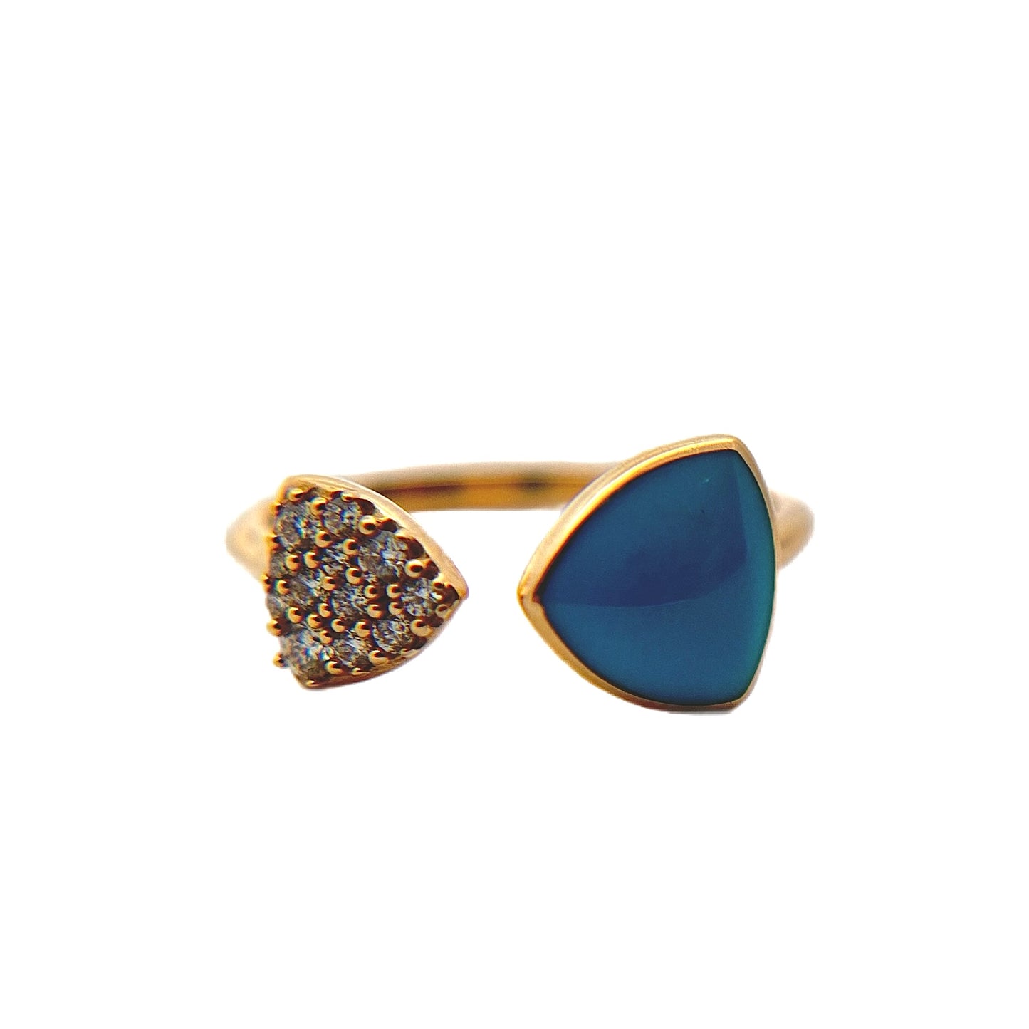 Kabana 14K Yellow Gold Turquoise & Diamond Ring