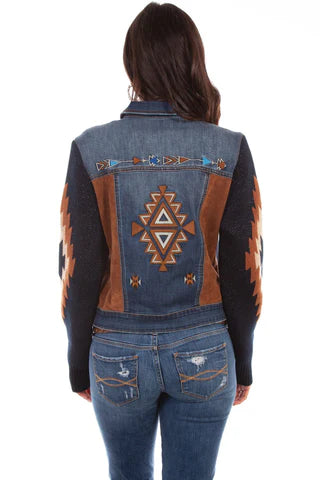 Scully Aztec Embroidered Denim Jacket