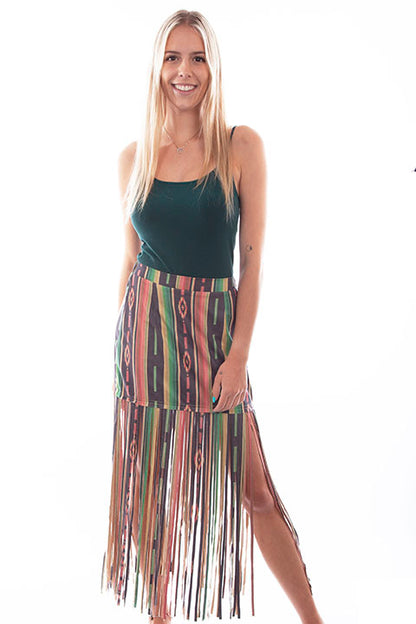 Scully Women's Serape Print Fringe Skirt