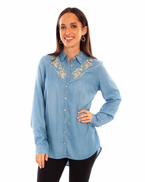 Scully Women's Embroidered Tencel Shirt