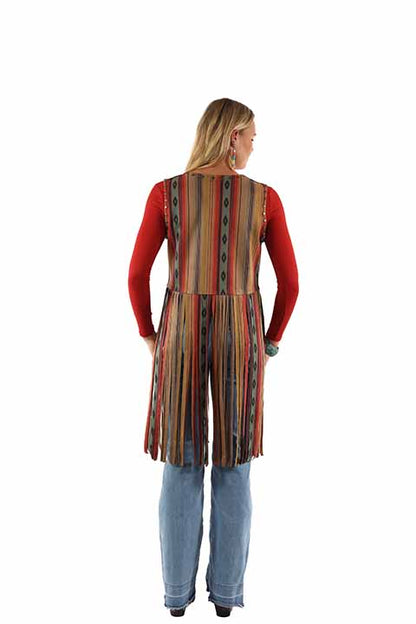 Scully Women's Serape Print Fringe Vest